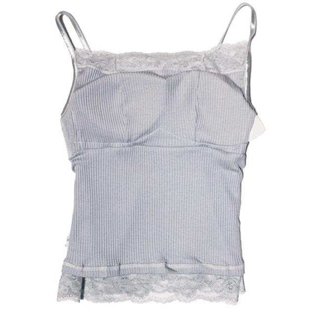 CHI’S RENAIS シーズ・ルネス コットンシルクリブ レース ブラトップ グレー Lサイズ 北海道/四国/九州・沖縄送料別 ファッション 服 インナー の通販は