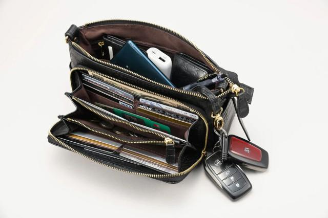 PICORA 牛革3WAYお財布バッグ レッド レザー ピコラ 送料無料 鞄 バッグ