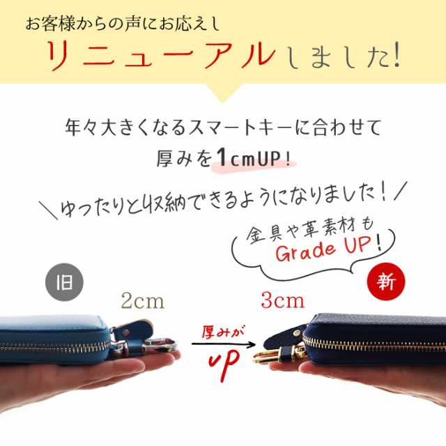 キーケース 新品 スマートキー メンズ パープル 本革 レザー 6連 カード