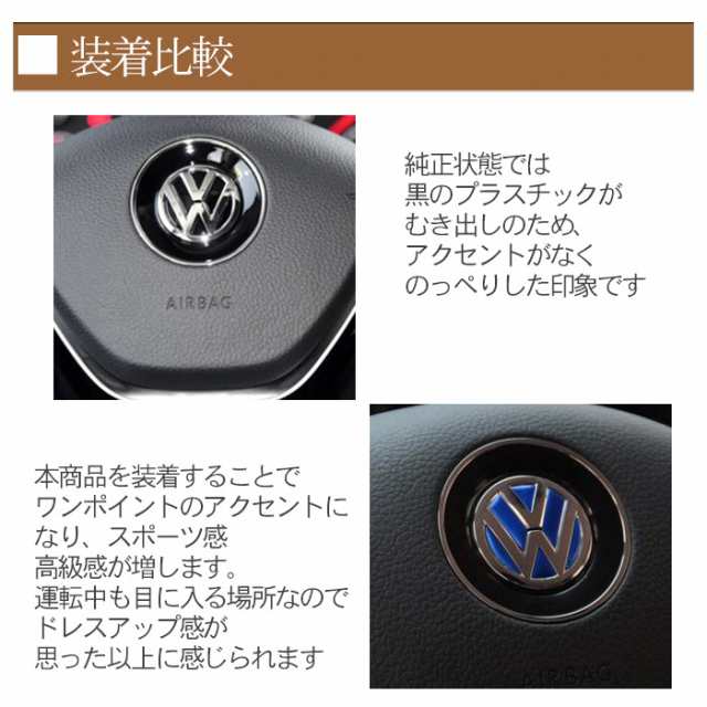 フォルクスワーゲン VW アクセサリー ステアリング エンブレム リング