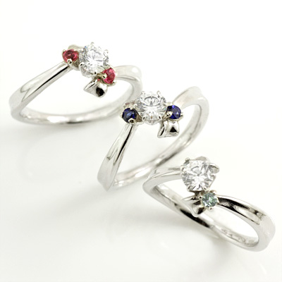 選べる誕生石 プラチナ ダイヤモンドリング 婚約指輪・エンゲージリング の通販は