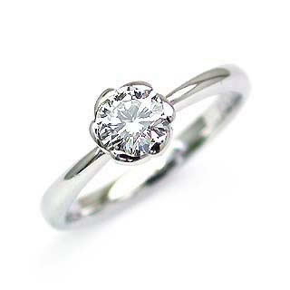 フラワー AneCan掲載 Brand アニーベル Pt ダイヤモンドデザインリング 婚約指輪・エンゲージリング ソリティア 一粒の通販は