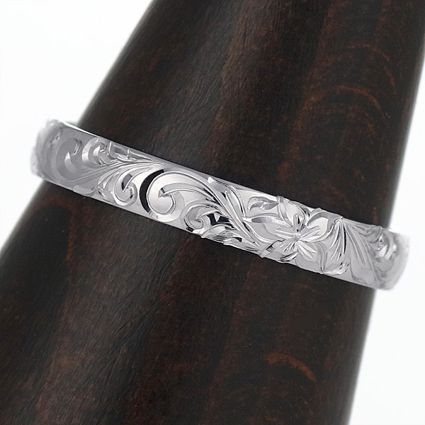 ハワイアンジュエリー メンズ リング 人気 ホワイトゴールド 18金 K18 18k 幅約4mm 指輪 ファッション デザイン スクロールの通販はau Wowma Suehiro