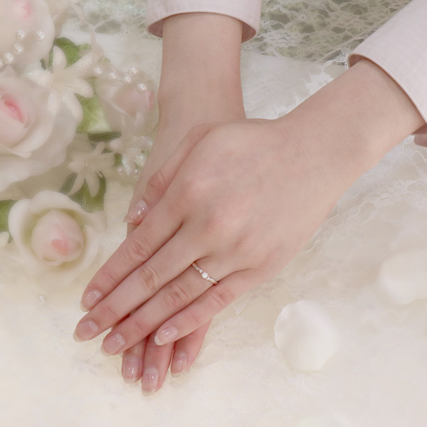ダイヤモンド リング 婚約指輪 プラチナ エンゲージリング 一粒 ストレート 18金 K18ピンクゴールド_4