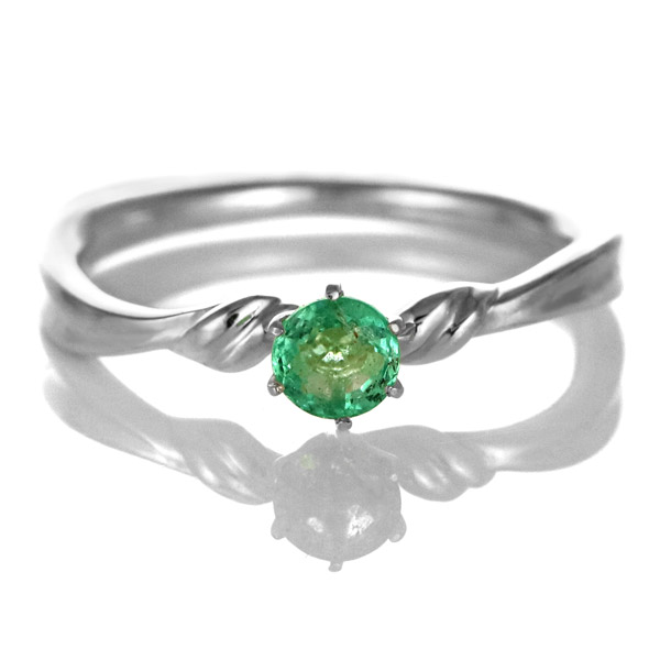 婚約指輪 エンゲージリング 鑑別書付き プラチナ900 刻印無料 プロポーズ用 リング 一粒 大粒 エメラルド シンプル ブランド 人気 ギフト