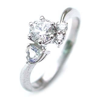 CanCam掲載6月誕生石 ムーンストーン Ptダイヤリング 婚約指輪・エンゲージリング の通販は