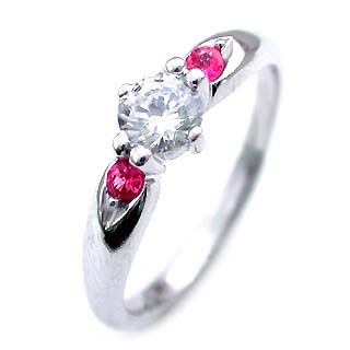7月誕生石 ルビー Pt ダイヤモンドリング 婚約指輪・エンゲージリング の通販は 225,000円