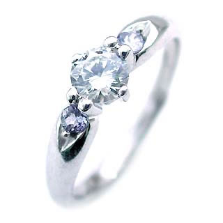 12月誕生石 タンザナイト Pt ダイヤリング 婚約指輪・エンゲージリング の通販は