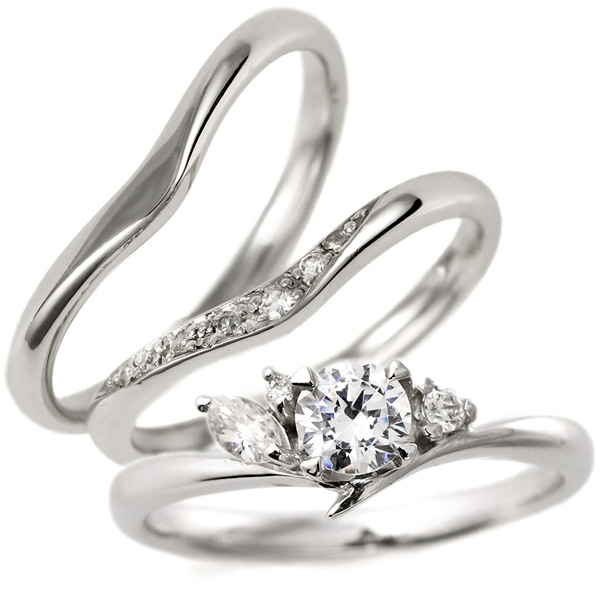 婚約指輪 結婚指輪 セットリング ダイヤモンド プラチナ エンゲージリング マリッジリング ペアリング 重ね付けの通販はau Pay マーケット Suehiro