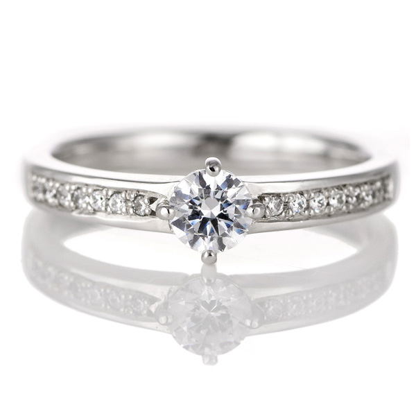 婚約指輪 ダイヤモンド ダイヤ プラチナ リング 0.3ct 天然石 ライン エンゲージリング 鑑別書の通販は