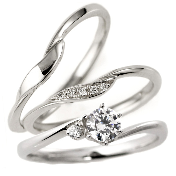 結婚指輪 セットリング 婚約指輪 ダイヤモンド プラチナ エンゲージリング マリッジリング ペアリング 重ね付けの通販はau Pay マーケット Suehiro