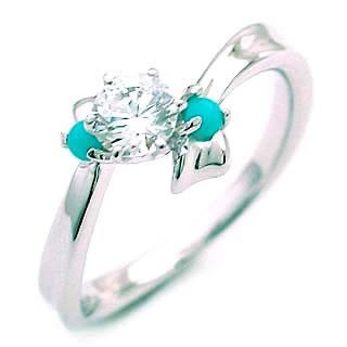 婚約指輪 ダイヤモンド エンゲージリング12月誕生石 ターコイズの通販