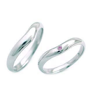 プラチナ Pt 2月誕生石 プラチナ アメジストペアリングの通販は