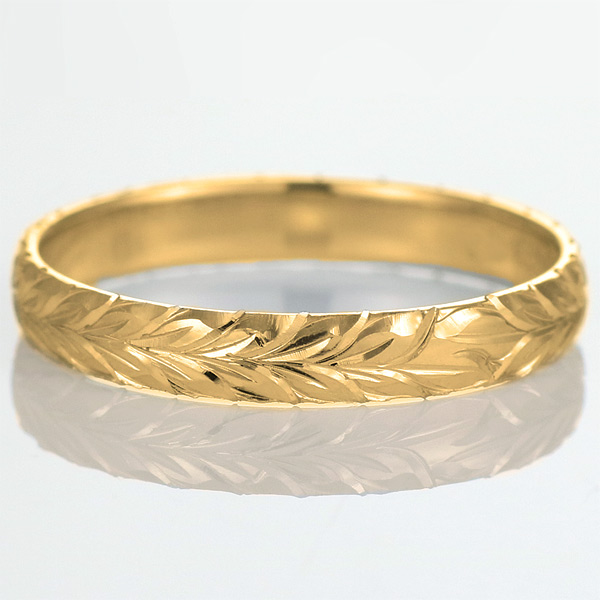 ハワイアンジュエリー メンズ リング 人気 ゴールド 18金 K18 18k 幅約5mm 指輪 ファッション デザイン マイレの通販は