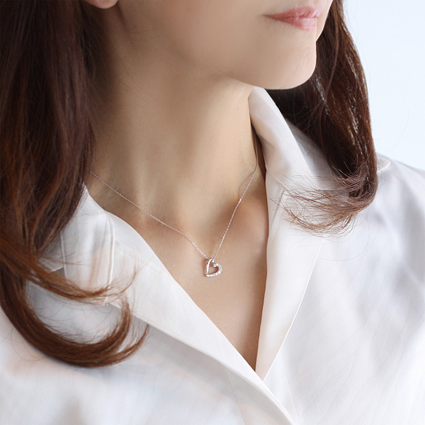 レビュー高評価 ネックレス ダイヤモンド 0.17ct レディース ダイヤモンドネックレス ネックレス レディース ホワイトゴールド 10粒_1