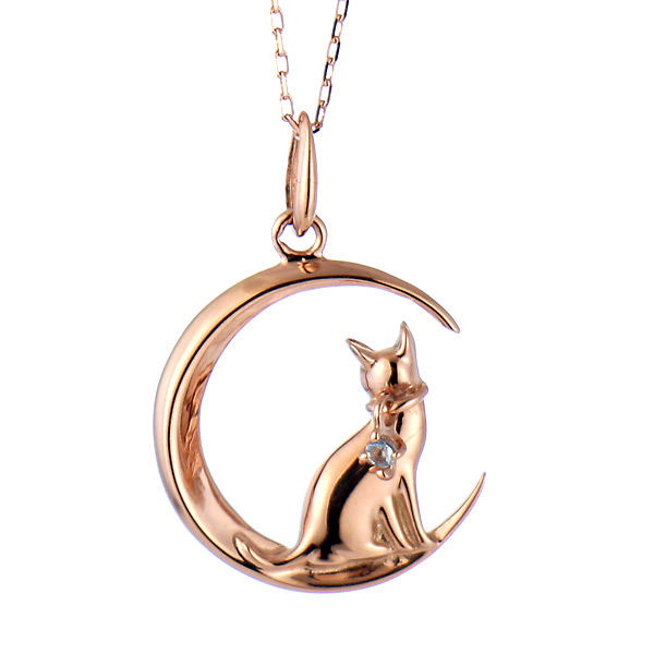 アクアマリン ネックレス 猫 3月 誕生日 プレゼントの通販は