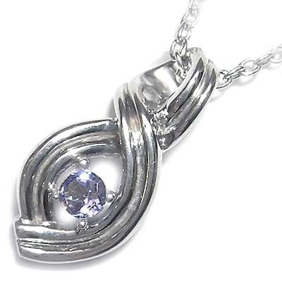 タンザナイト 12月誕生石 タンザナイトペンダントネックレス リボンモチーフ の通販は