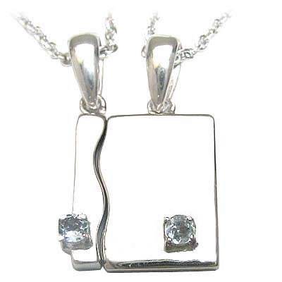 3月誕生石 シルバー アクアマリンペアペンダントネックレス の通販は