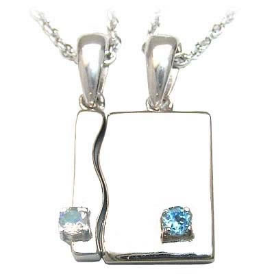 ネックレス　6月・11月誕生石 シルバー ムーンストーン・ブルートパーズペアペンダントネックレス の通販は 11,850円