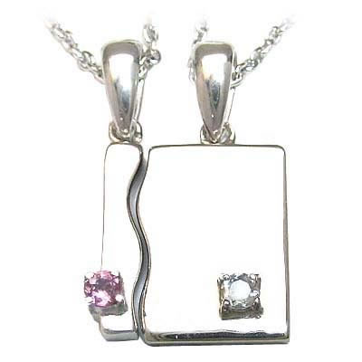 ネックレス 10月誕生石 10月・6月誕生石 シルバー ピンクトルマリン・ムーンストーンペアペンダントネックレス の通販は