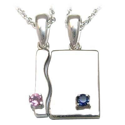 ネックレス 10月誕生石 10月・9月誕生石 シルバー ピンクトルマリン・サファイアペアペンダントネックレス の通販は