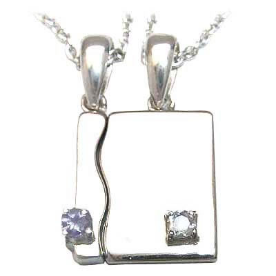 12月・3月誕生石 シルバー タンザナイト・アクアマリンペアペンダントネックレス の通販は