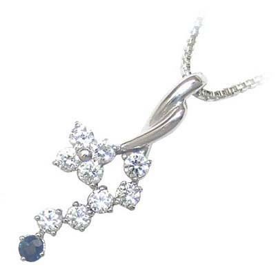 スイート エタニティ ダイヤモンド 10 個 9月誕生石 プラチナ ダイヤモンド・サファイアペンダントネックレス 結婚 10周年記念の通販は 113,000円