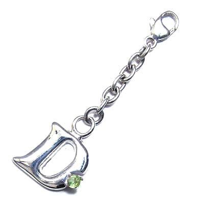 イニシャル 「D」イニシャルモチーフ8月誕生石 ペリドットチャームトップ ホルダーCanCam掲載 の通販は 8,428円