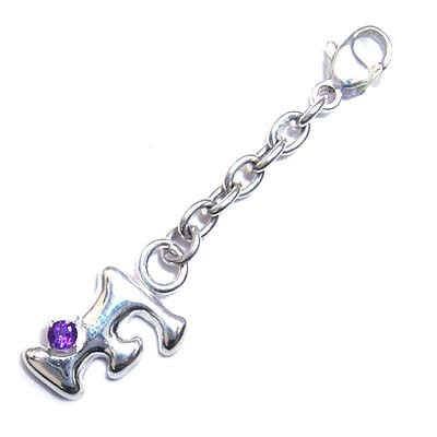 イニシャル 「F」イニシャルモチーフ2月誕生石 アメジストチャームトップ ホルダーCanCam掲載 の通販は 8,232円