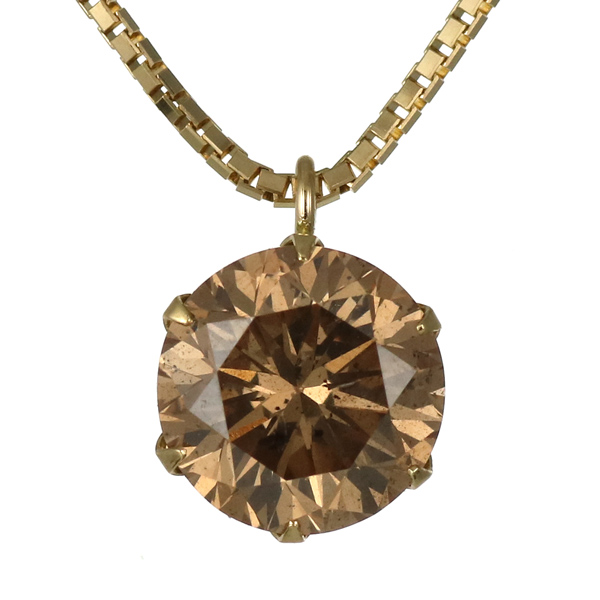 ネックレス 一粒 ダイヤモンド ネックレス イエローゴールド ダイヤモンドネックレス ダイヤモンド ダイヤ 1カラット ファンシーカラーの通販は 120,000円