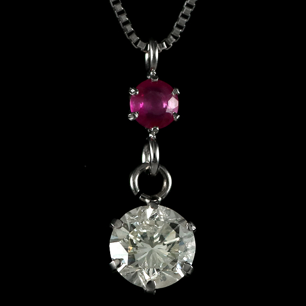 ネックレス ダイヤモンド ネックレス プラチナ ダイヤモンド ネックレス ダイヤモンド ダイヤ 0.3カラット レディース ルビー 誕生日プレ