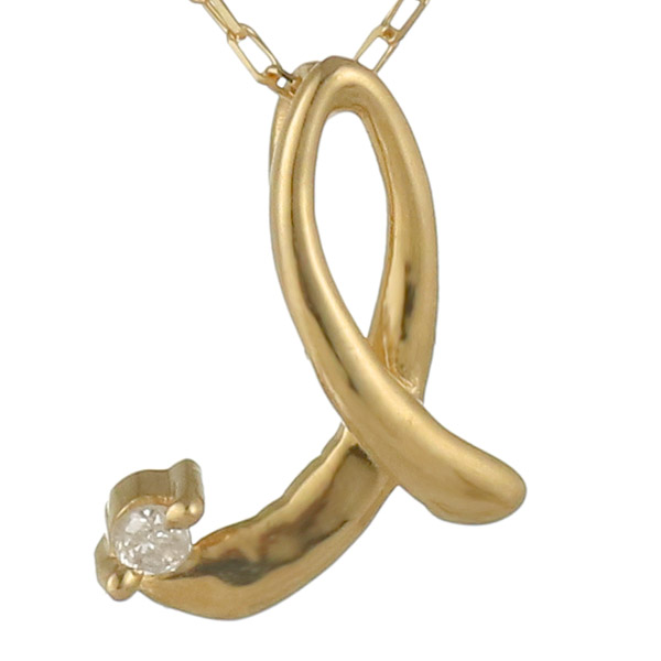 ネックレス ダイヤモンド 18金 K18 18k イエローゴールド イニシャル I 筆記体 プレゼントの通販は 24,800円