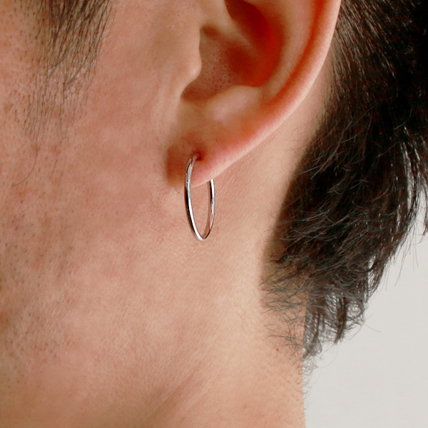 ホワイトゴールド メンズ ピアス シンプル 輪 丸型 リング 人気の通販はau Pay マーケット Suehiro