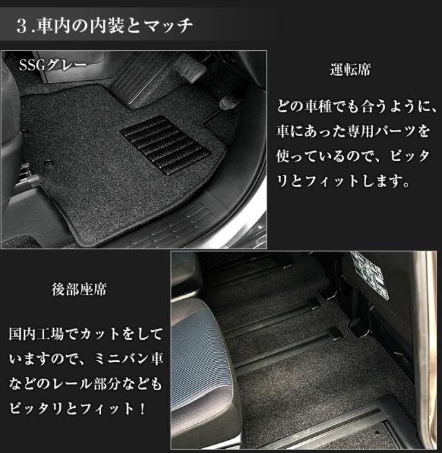 ホンダ フリード 専用 フロアマット 全座席対応 SSGスマートグレー | Honda FREED マット 日本製 専用設計 専用マット アクセサリー ズレ防止 高級感 内装 フィット ドレスアップ おしゃれ グレー_10