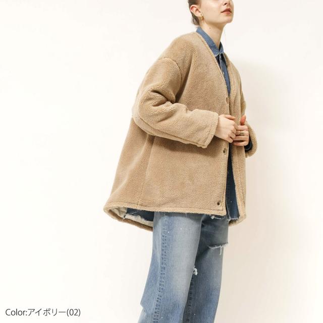 ボアジャケット ジョンブル レディース リバーシブル 中綿 カーディガンジャケット Johnbull ( jl234l02 ) キルティングジャケット ノーカラー アウター コート ブルゾン ミリタリージャケット ボアコート 防寒 冬コート John bull カジュアル おしゃれ アーベン_5