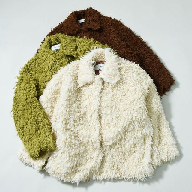 ボアジャケット ジョンブル レディース プードル ボア ショートコート