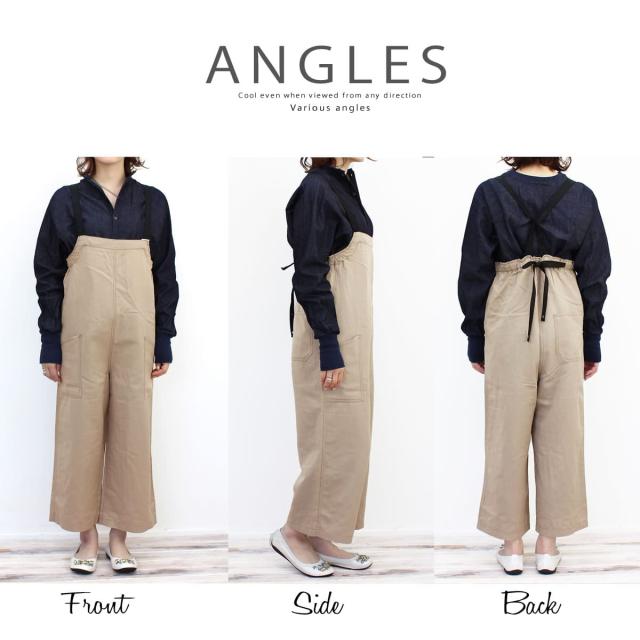 ANTGAUGE アントゲージ ルーズストレートサロペットパンツ c1806 とろみ イージーサロペットパンツ リネン 麻 リヨセル 綿 レディース パンツ オールシーズン おしゃれ アーベン 送料無料 普段使い 実用的 2026年_5