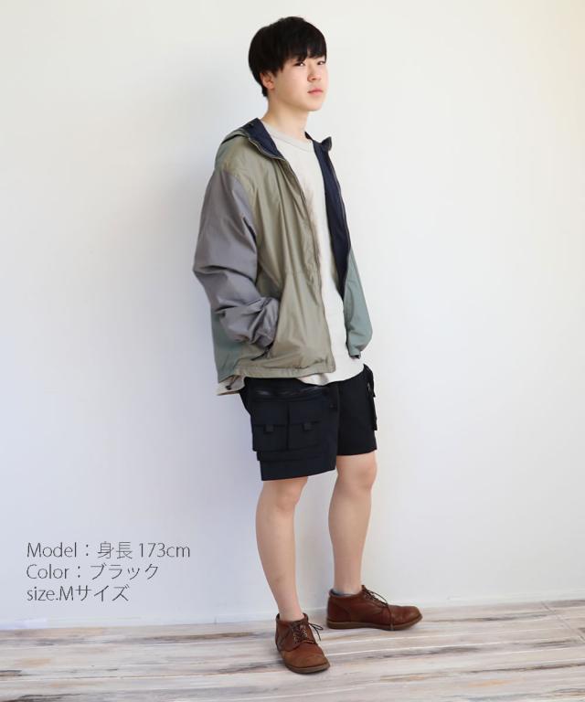 カーゴパンツ オーディエンス Audience 60/40クロス ストレージカーゴ ツールカーゴ ショーツ ( AUD3541 / AUD3671 ) ワイドパンツ ワーク ミリタリー ロクヨンクロス メンズ ボトムス おしゃれ アーベン ショートパンツ 収納力とギア感のあるディテール_4