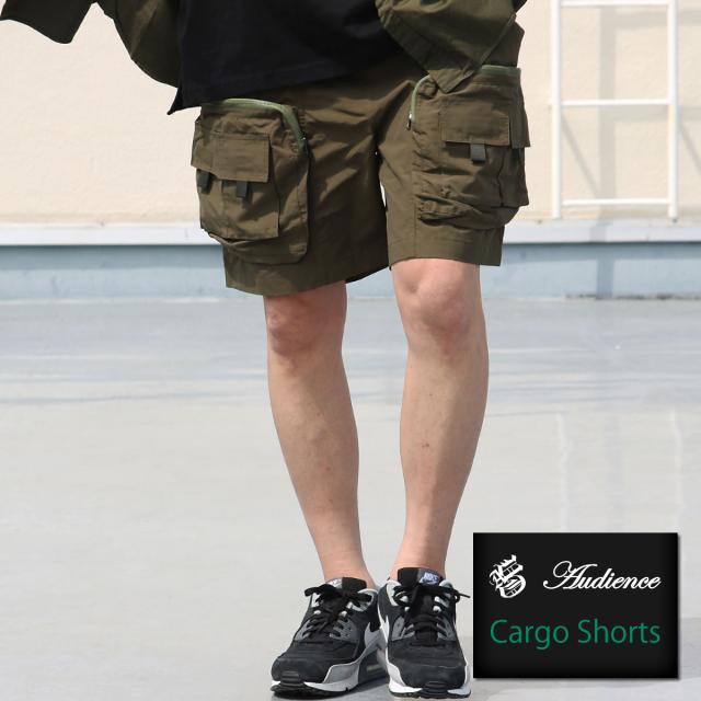 カーゴパンツ オーディエンス Audience 60/40クロス ストレージカーゴ ツールカーゴ ショーツ ( AUD3541 / AUD3671 ) ワイドパンツ ワーク ミリタリー ロクヨンクロス メンズ ボトムス おしゃれ アーベン ショートパンツ 収納力とギア感のあるディテール_9