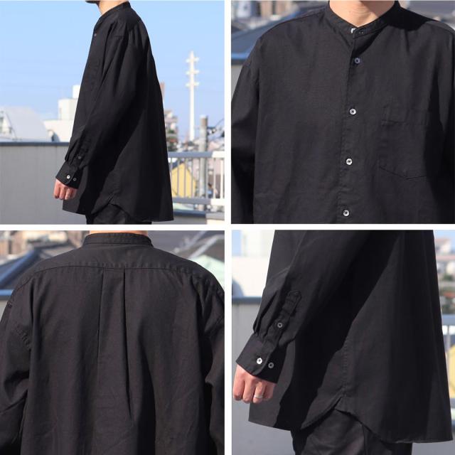 ボクシーシャツ アップスケープ オーディエンス 6オンス オックスフォード バンドカラー長袖シャツ Upscape Audience ( aud6267 ) ビッグシャツ Aライン 日本製 スタンドネック オーバーサイズ メイドインジャパン ミリタリー 無地 メンズ おしゃれ アーベン 2026年_12
