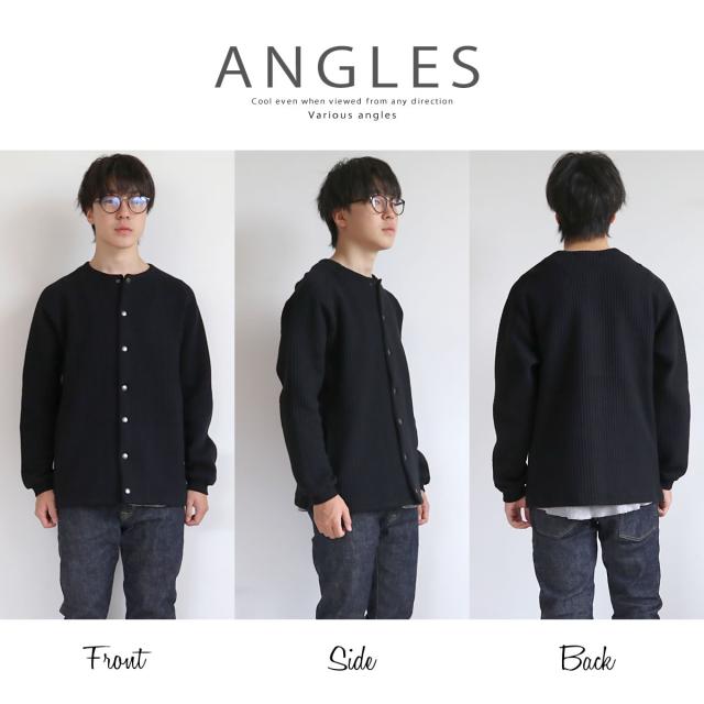 オーディエンス 「尾州」コットンキルトノーカラースナップジャケット カーディガン Upscape Audience ( AUD7330 )  ( AUD7270 ) アウター カーデ アップスケープオーディエンス 日本製 無地 メンズ audience トップス おしゃれ アーベン_11