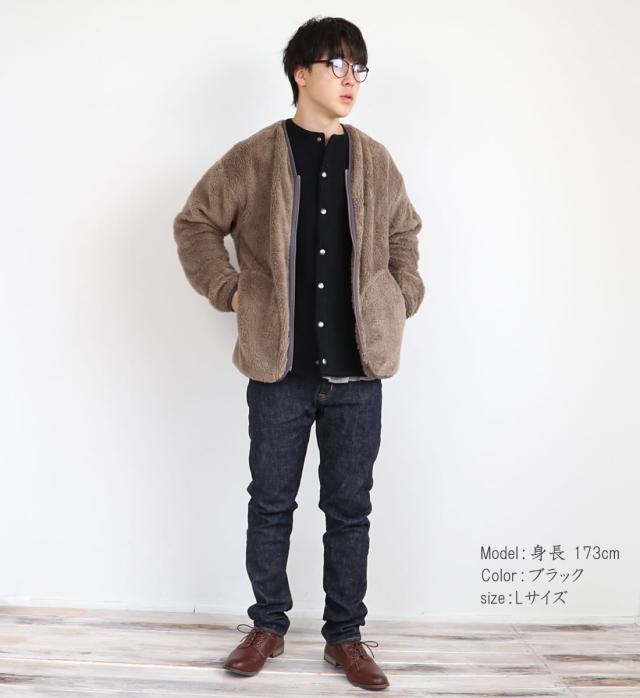 オーディエンス 「尾州」コットンキルトノーカラースナップジャケット カーディガン Upscape Audience ( AUD7330 )  ( AUD7270 ) アウター カーデ アップスケープオーディエンス 日本製 無地 メンズ audience トップス おしゃれ アーベン_2