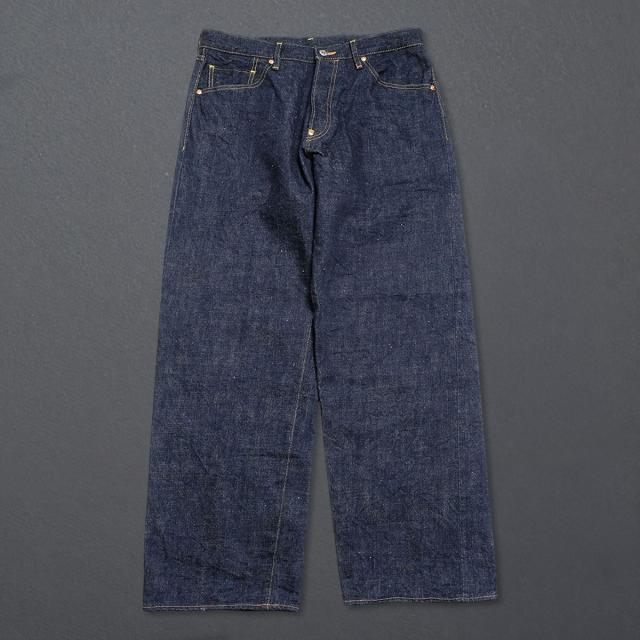 【 地球と共生するジーンズ 】ビッグジョン ワイルドダック ワイドストレートジーンズ 16oz セルビッチデニム 落ち綿 デニムパンツ BIG JOHN グリーンレーベル ( M1012RC (001) ) WILD DUCK JEANS サステイナブル ボタンフライ ワンウォッシュ メンズ 日本製 アーベン_12