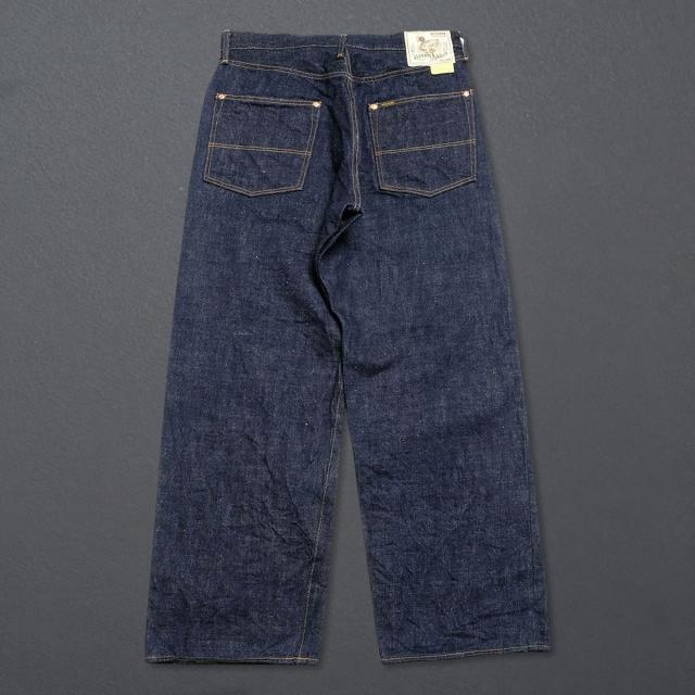 【 地球と共生するジーンズ 】ビッグジョン ワイルドダック ワイドストレートジーンズ 16oz セルビッチデニム 落ち綿 デニムパンツ BIG JOHN グリーンレーベル ( M1012RC (001) ) WILD DUCK JEANS サステイナブル ボタンフライ ワンウォッシュ メンズ 日本製 アーベン_13