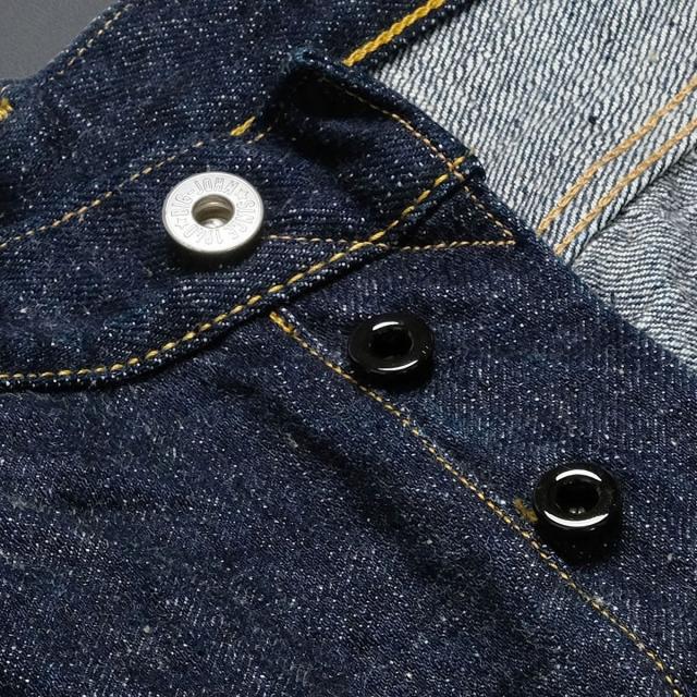 【 地球と共生するジーンズ 】ビッグジョン ワイルドダック ワイドストレートジーンズ 16oz セルビッチデニム 落ち綿 デニムパンツ BIG JOHN グリーンレーベル ( M1012RC (001) ) WILD DUCK JEANS サステイナブル ボタンフライ ワンウォッシュ メンズ 日本製 アーベン_7