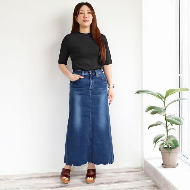 驚異のストレッチと美シルエット 】デニムスカート ビッグジョン