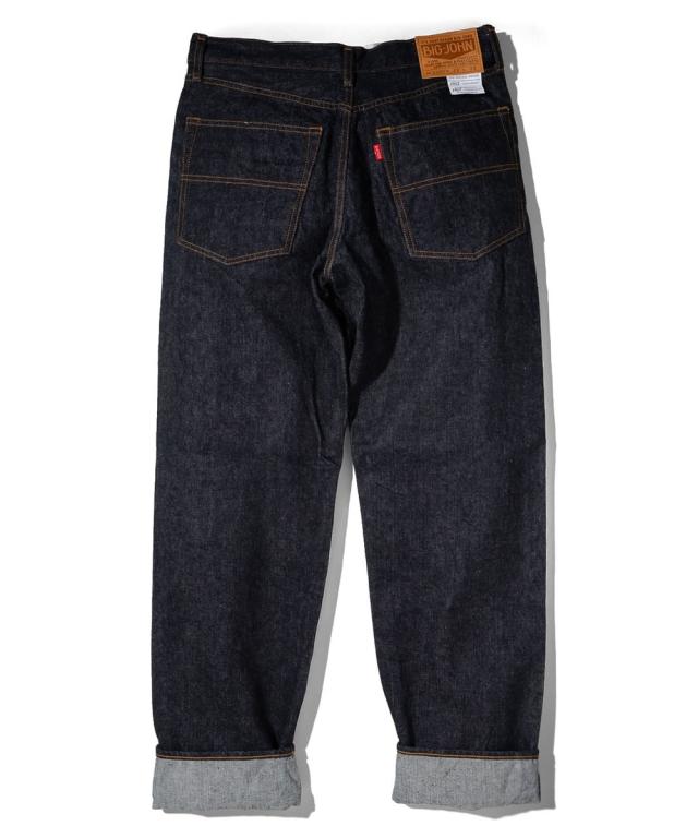 【 幻の50年前のジャパニーズデニムを復刻 】石川台デニム テーパードジーンズ ビッグジョン 14oz セルビッチデニム アメリカ綿 BIG JOHN ISHIKAWADAI DENIM TAPERED FIT ( S1956W (001) ) テーパードフィット ジッパーフライ インディゴセルビッジ メンズ アーベン_5