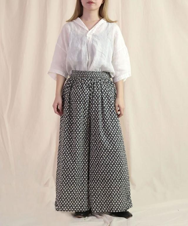 ガウチョパンツ ブロカント ピエロパンツ イージー インドプリント