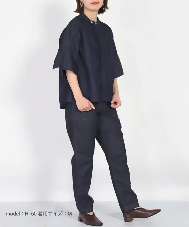 ジーンズ ドミンゴ パンツ DMG ハイストレッチデニム レグレットベーカーパンツ ベイカーパンツ ( 14-0314D ) テーパード ウエストゴム 股上深め クロップドパンツ テーパード ミリタリー レディース d.m.g ディーエムジー アーベン 2025年 ジーンズ ドミンゴ パンツ DMG ハイストレッチデニム レグレット