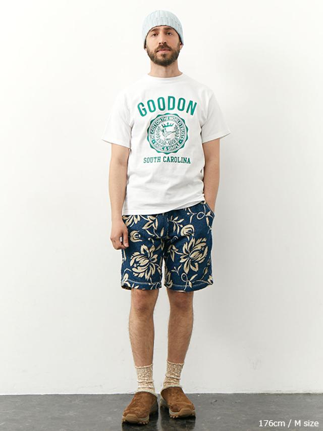 【近年モデル】クーティープロダクションズ♤ボタニカル総柄ショートパンツ　ロゴタブ ショートパンツ GOOD ON グッドオン レトロフラワーダブルパイル